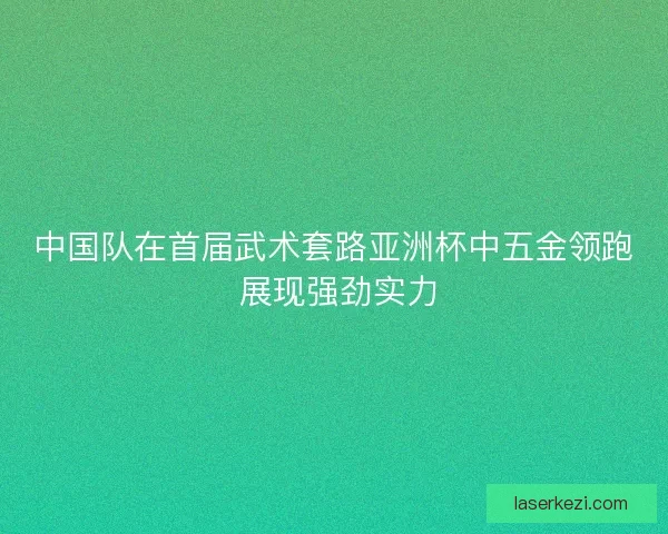 中国队在首届武术套路亚洲杯中五金领跑 展现强劲实力