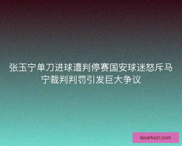 张玉宁单刀进球遭判停赛国安球迷怒斥马宁裁判判罚引发巨大争议